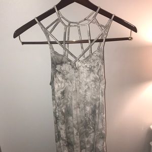 Tie Dye American Eagle Cutout Tank Top